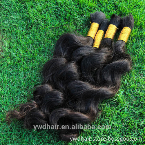 PayPal Accepted 100% Real Unprocessed 8A Wholesale Peruvian Virgin Hair Full Cuticle Ponytail Bulk Hair For Braiding Curly
